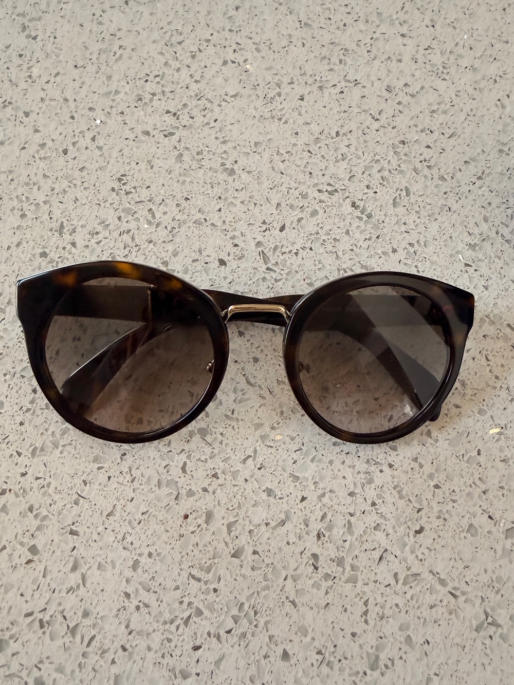 Prada Tortoiseshell Round Sunglasses - Brown Lenses - Picture 7 of 12